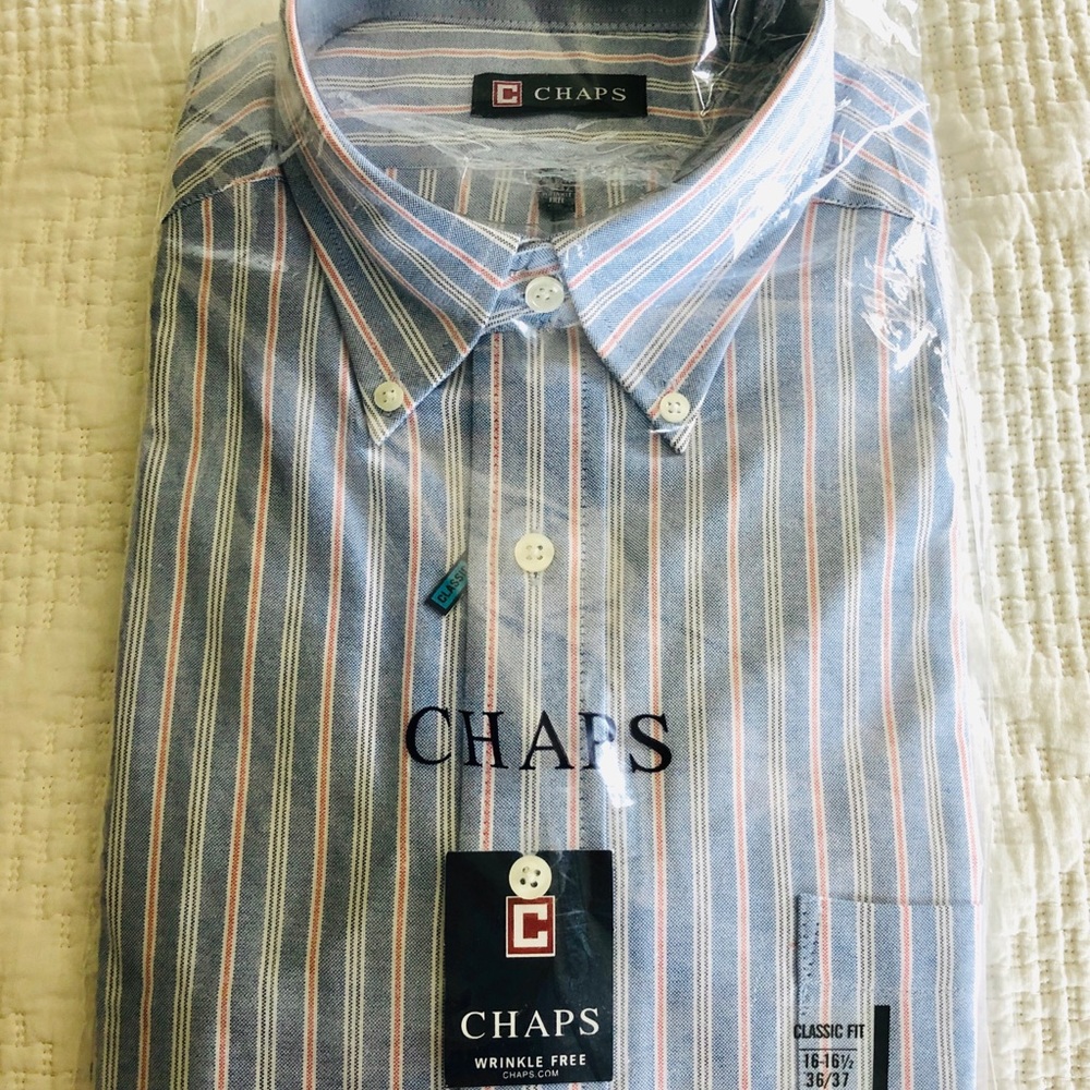 Chaps extra long sleeves striped shirt size 16 1/2